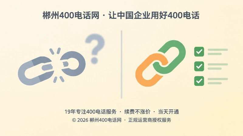 正规400电话交付与代办不代权的对比示意图